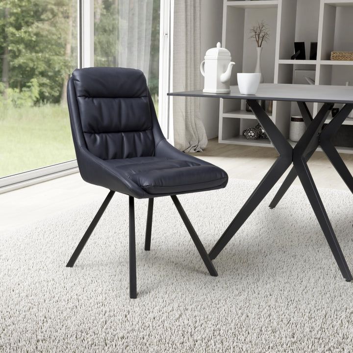Alba Leather Effect Midnight Blue Dining Chair