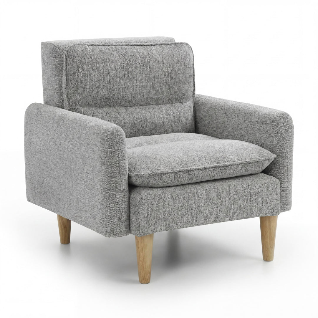 Celine Rest Chenille Effect Light Grey Armchair