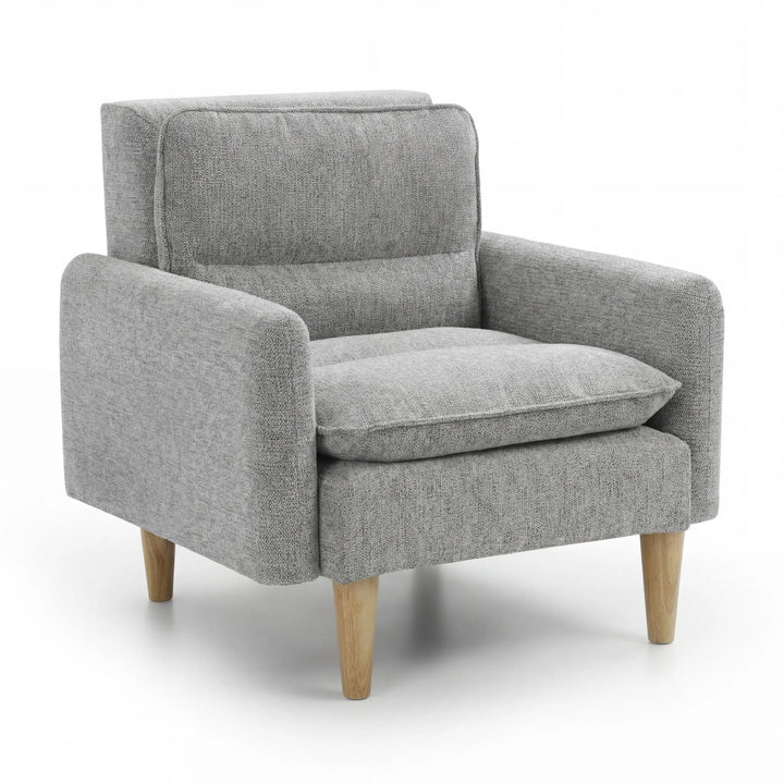 Celine Rest Chenille Effect Light Grey Armchair