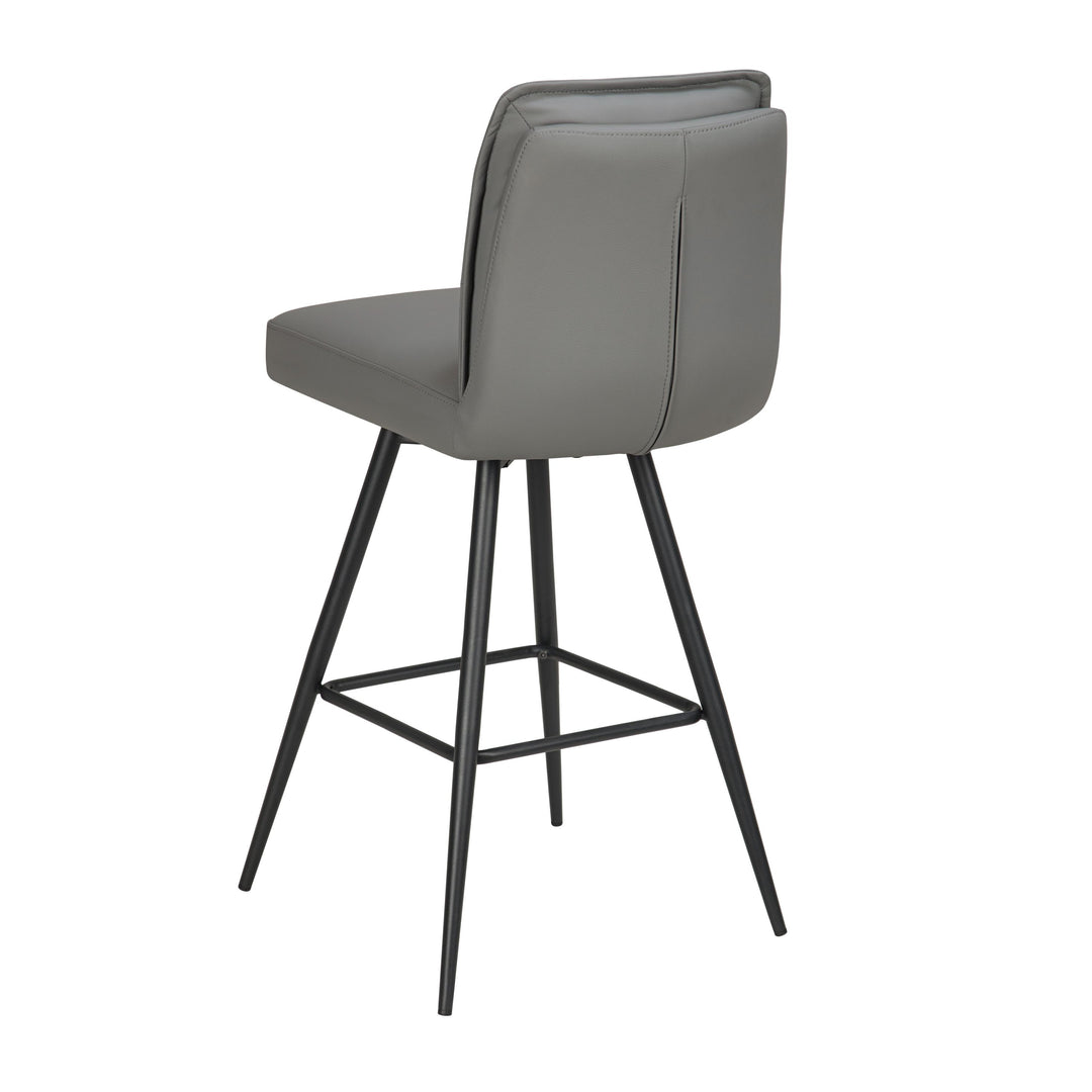 Sovana Leather Effect Dark Grey Bar Stool