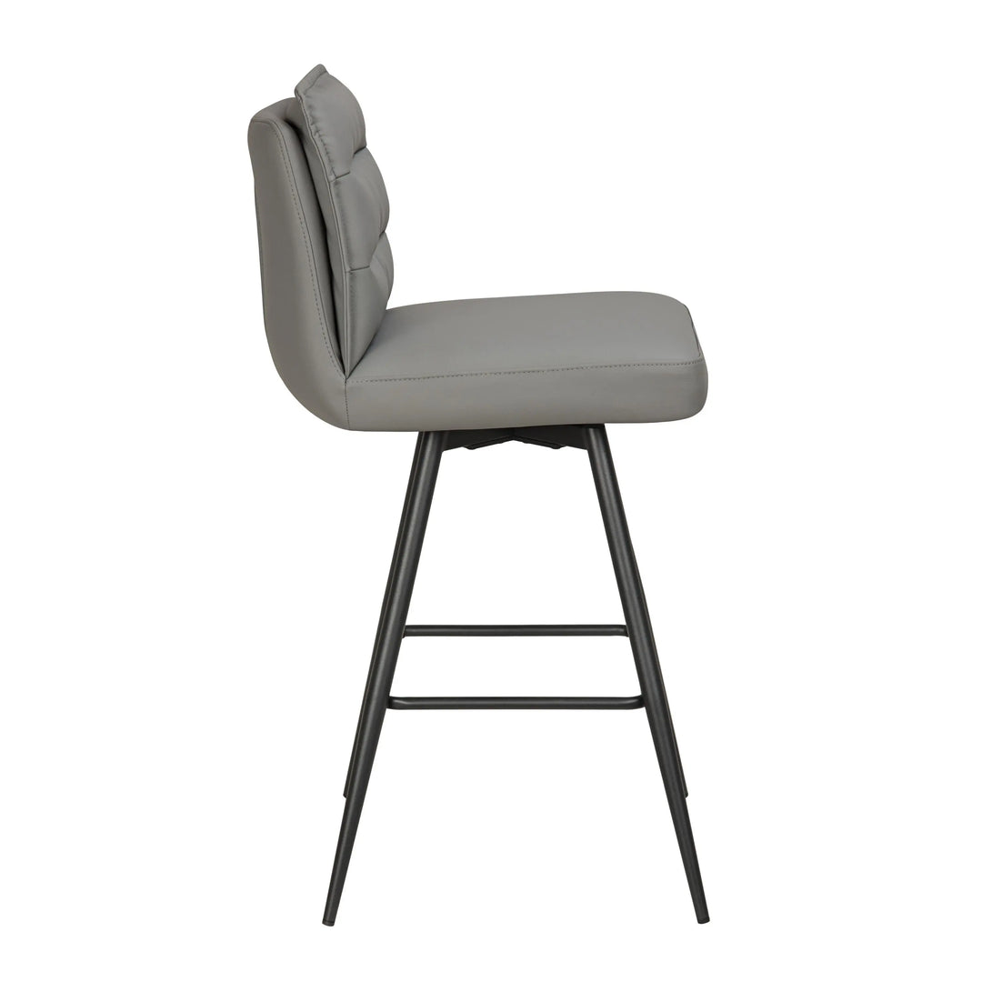 Sovana Leather Effect Dark Grey Bar Stool