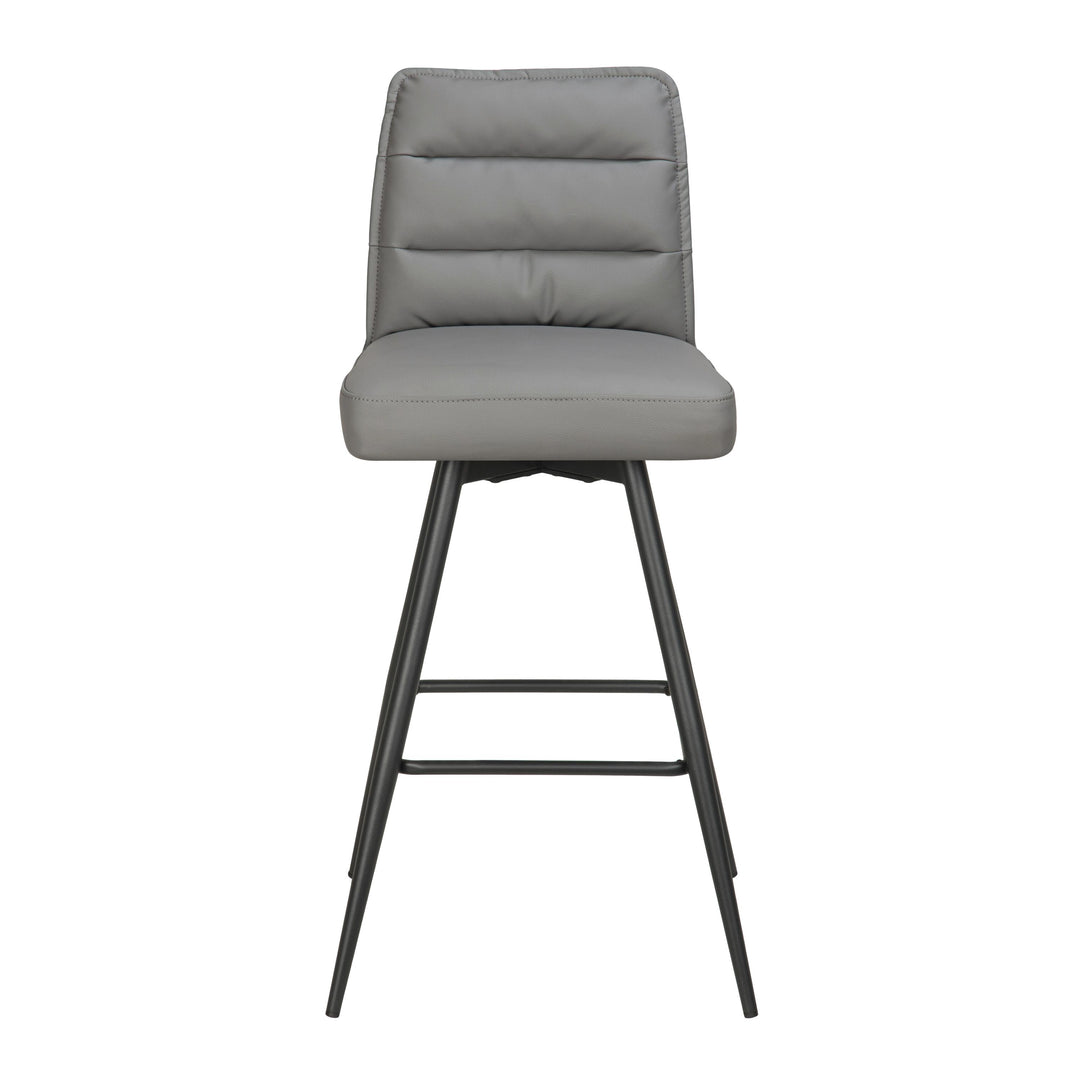 Sovana Leather Effect Dark Grey Bar Stool