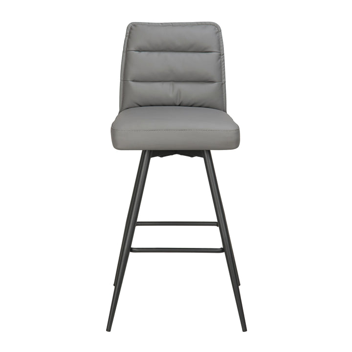 Sovana Leather Effect Dark Grey Bar Stool