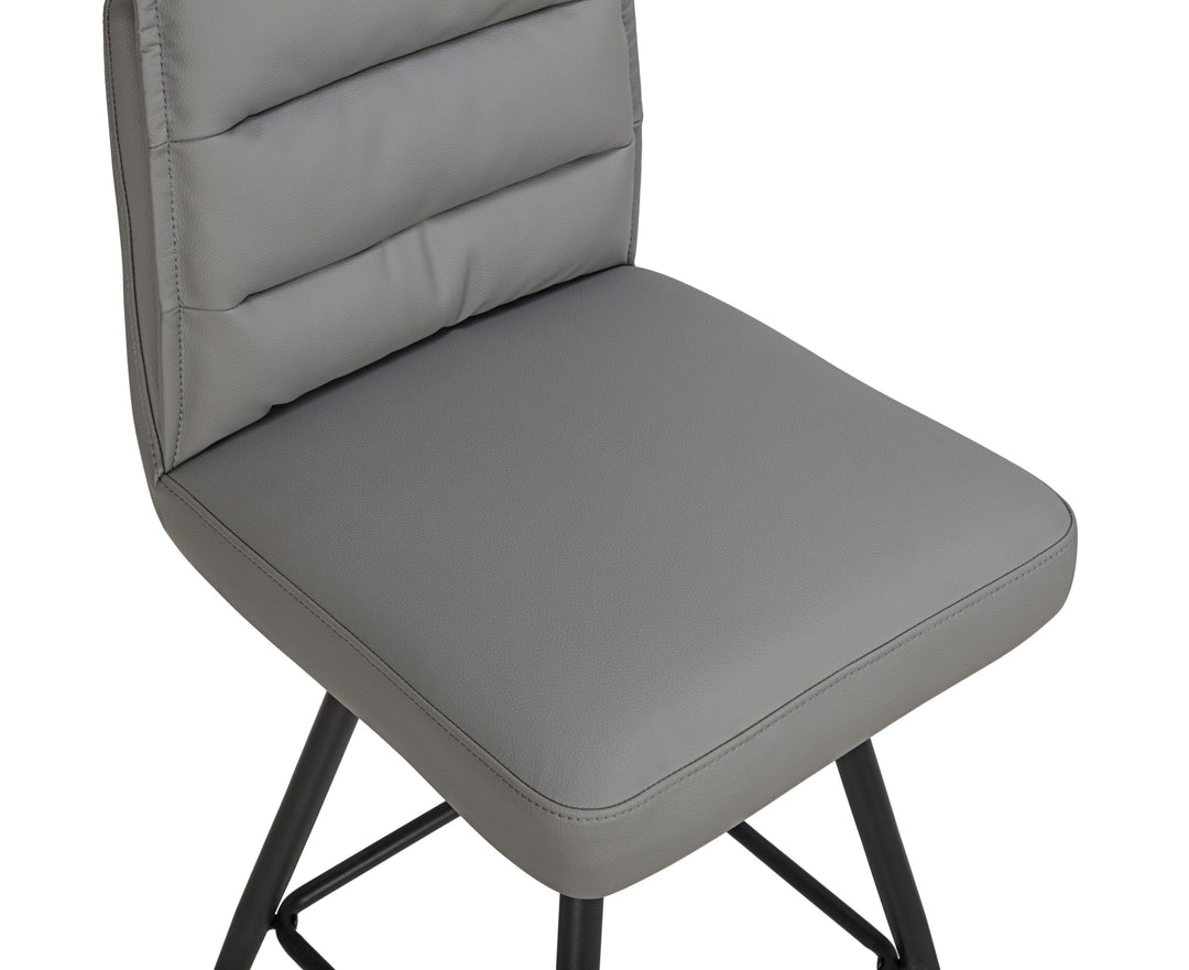 Sovana Leather Effect Dark Grey Bar Stool