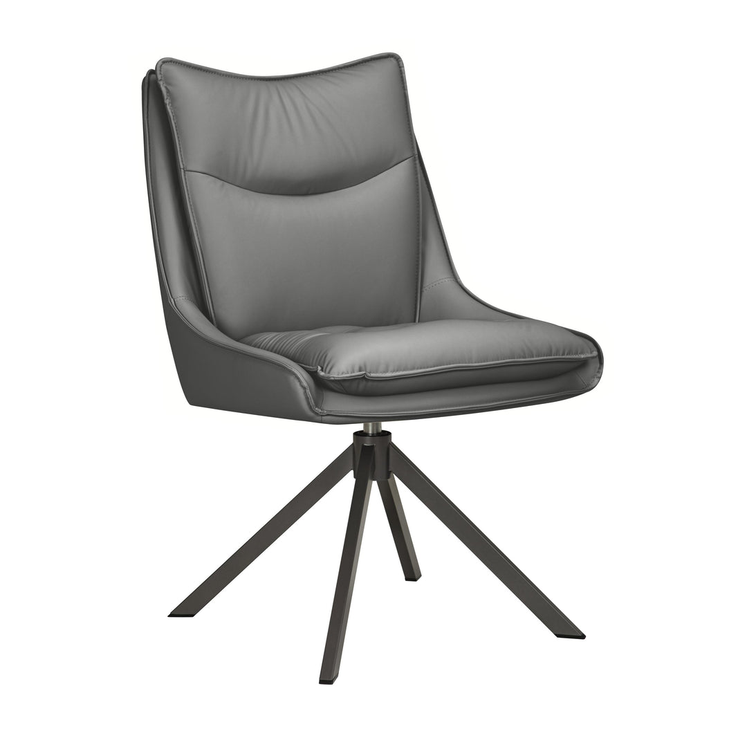 Valessa Leather Effect Grey Dining Chair
