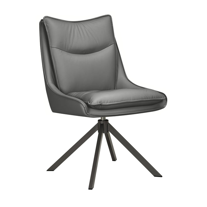 Valessa Leather Effect Grey Dining Chair