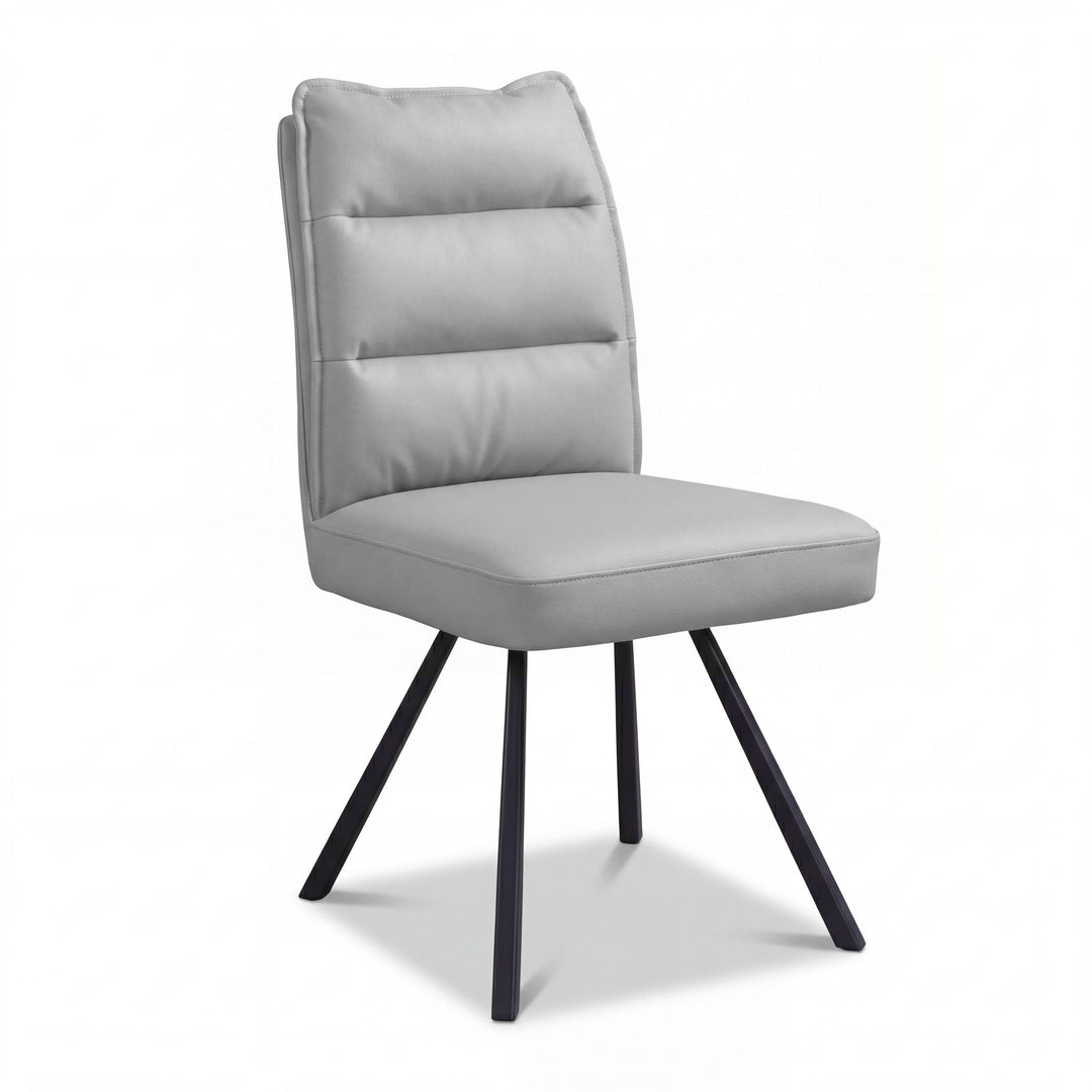 Sovana Leather Effect Light Grey Dining Chair