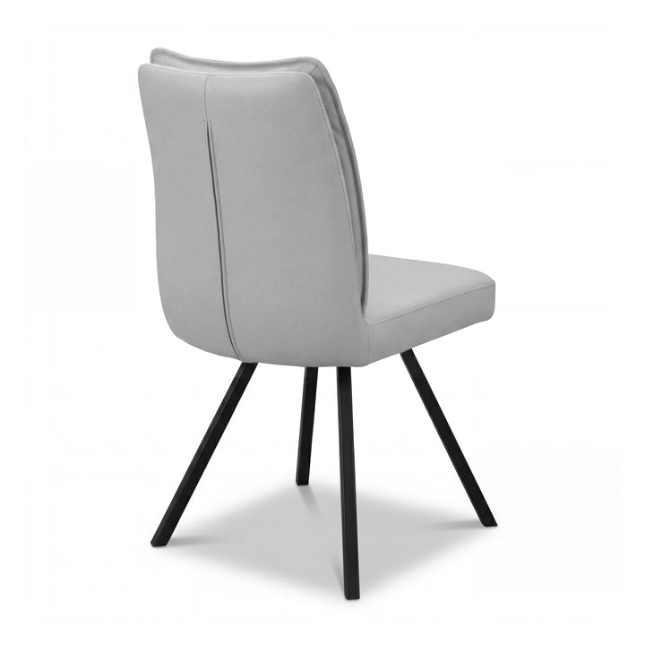 Sovana Leather Effect Light Grey Dining Chair