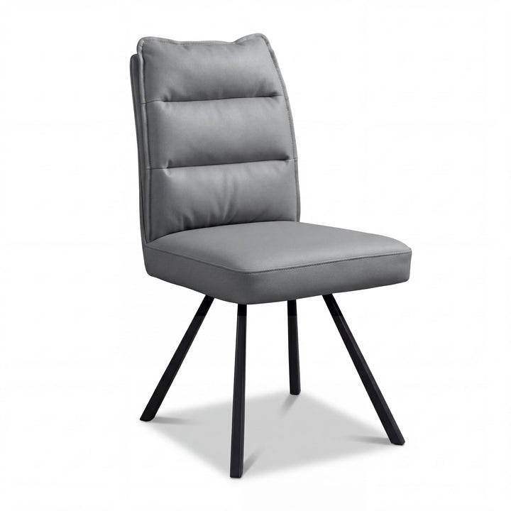 Sovana Leather Effect Dark Grey Dining Chair