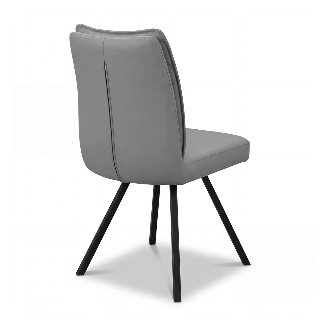 Sovana Leather Effect Dark Grey Dining Chair