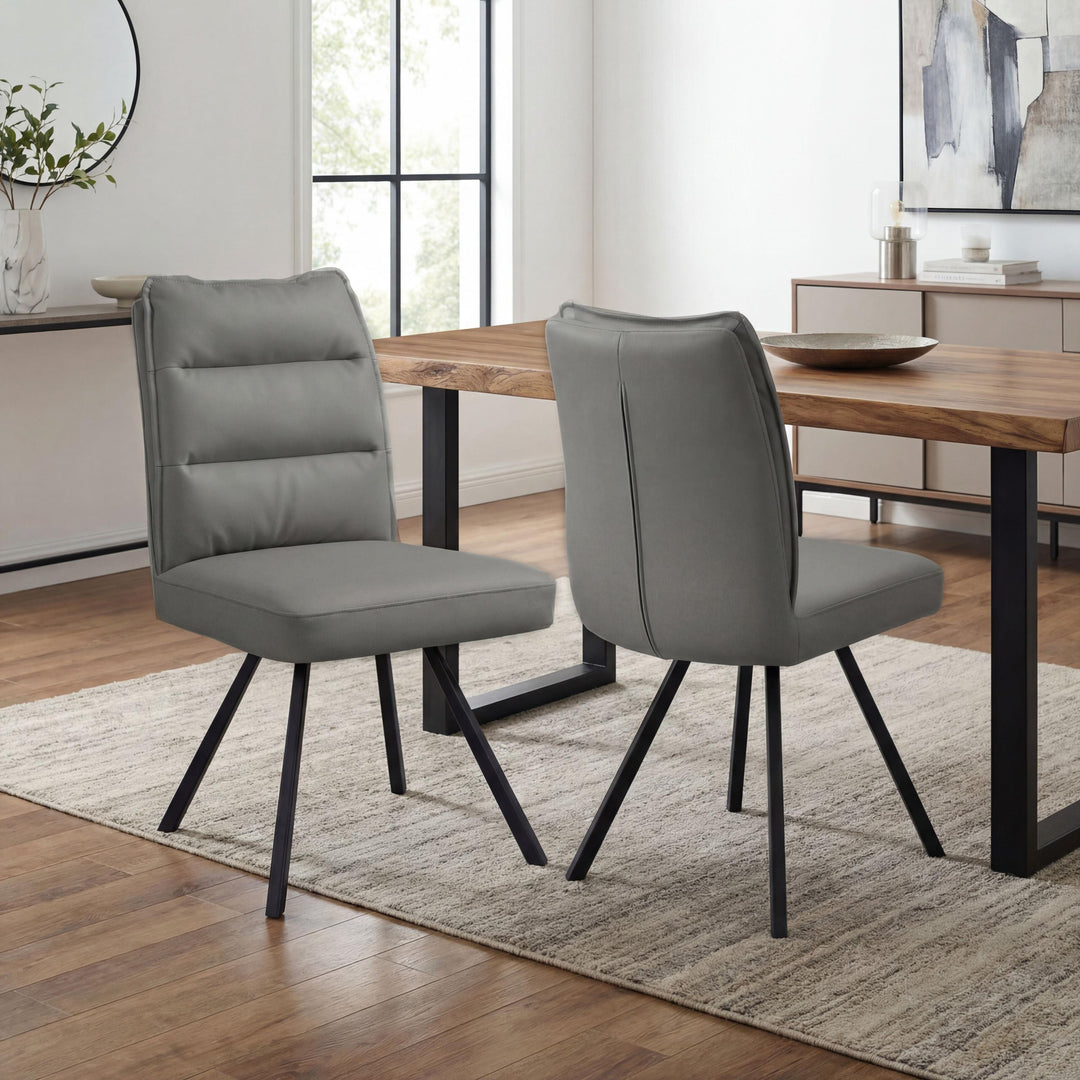 Sovana Leather Effect Dark Grey Dining Chair