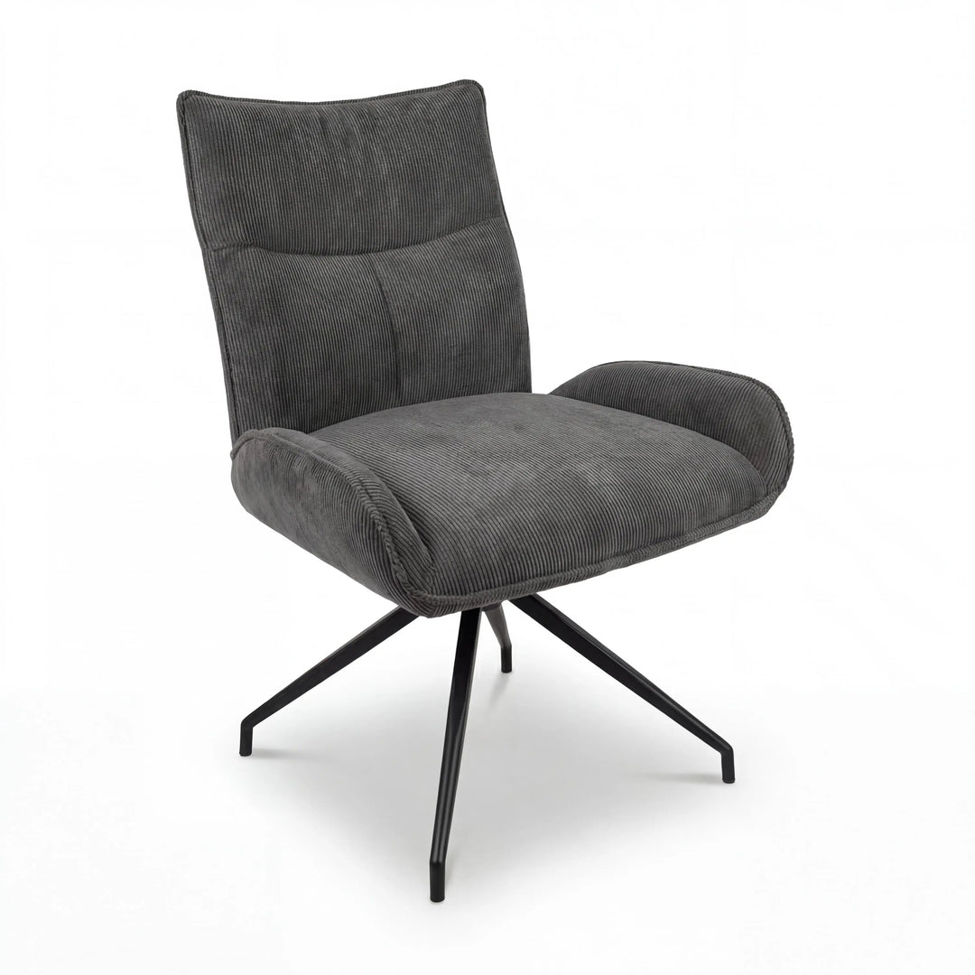 Avalon Corduroy Dark Grey Dining Chair