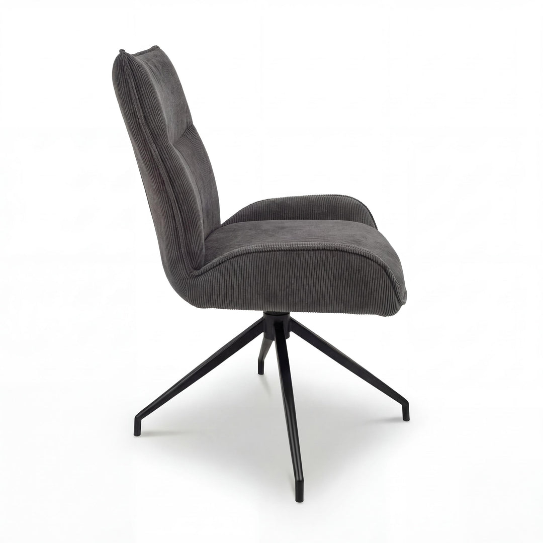 Avalon Corduroy Dark Grey Dining Chair