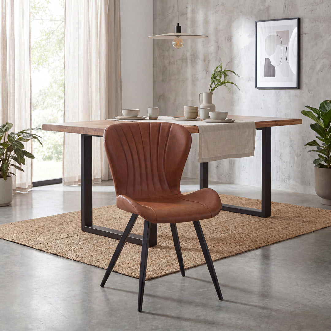 Helena Leather Effect Tuscan Tan Dining Chair