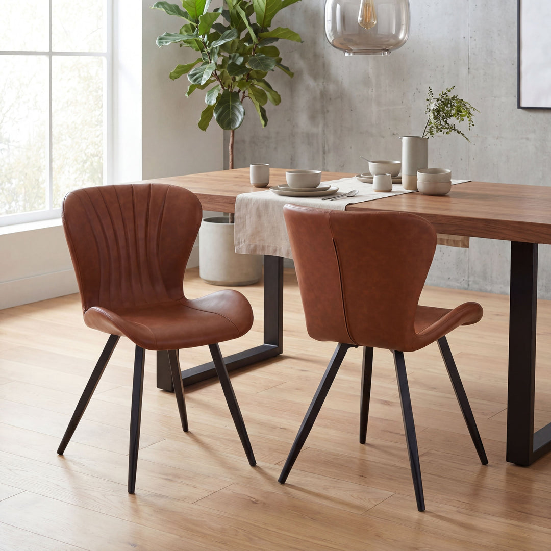 Helena Leather Effect Tuscan Tan Dining Chair