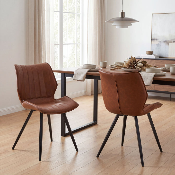 Cannes Leather Effect Tuscan Tan Dining Chair