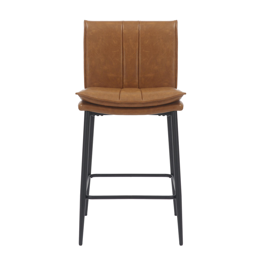 Livia Leather Effect Tan Bar Stool