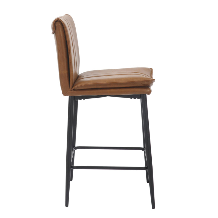 Livia Leather Effect Tan Bar Stool