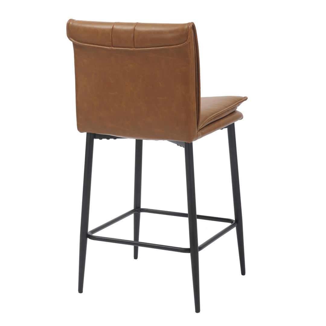 Livia Leather Effect Tan Bar Stool