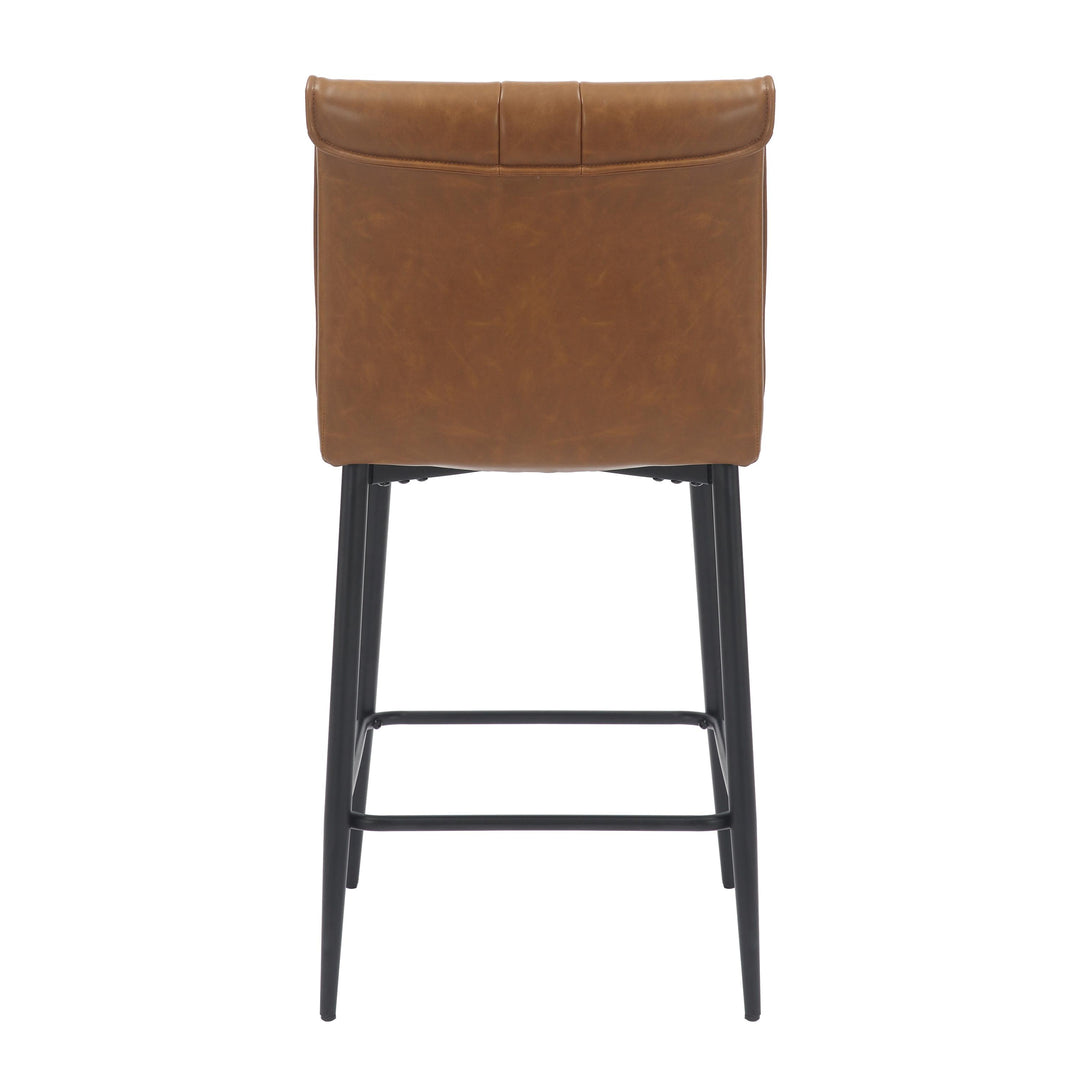 Livia Leather Effect Tan Bar Stool