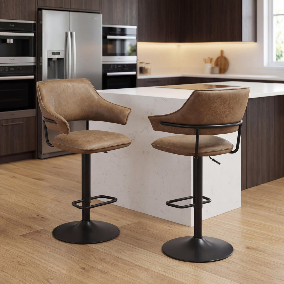 Greyson Leather Effect Tuscan Tan Bar Stool