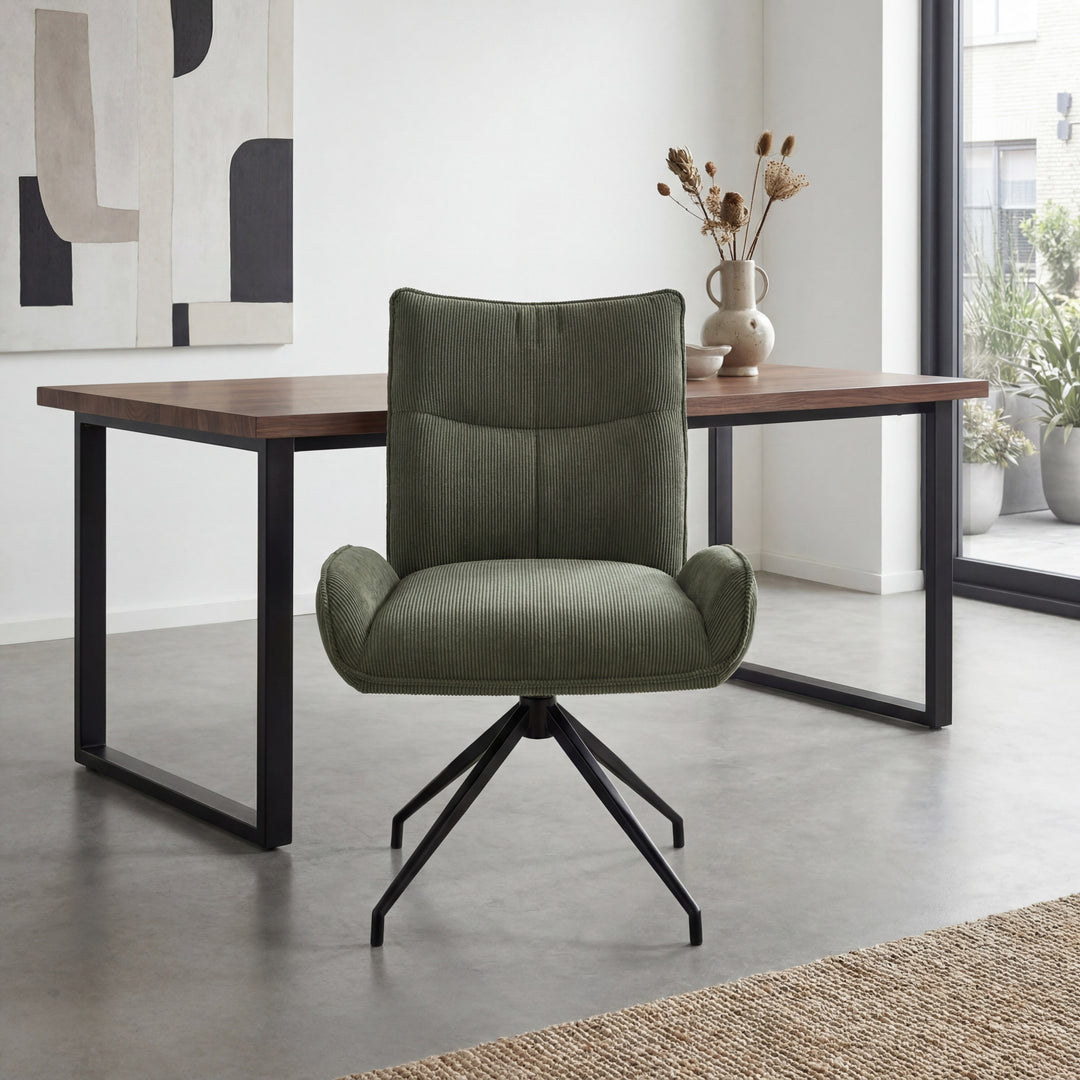 Avalon Corduroy Green Dining Chair
