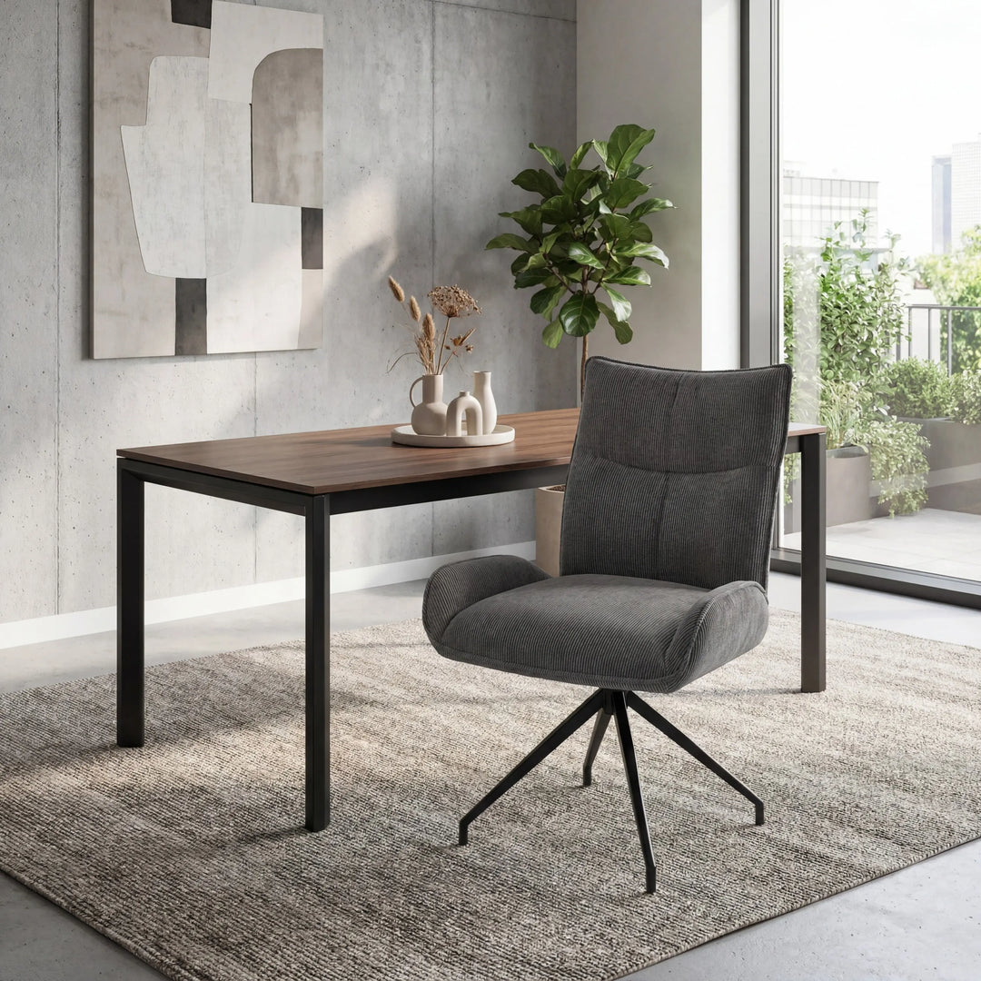 Avalon Corduroy Dark Grey Dining Chair