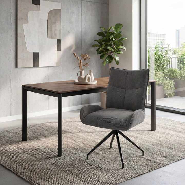 Avalon Corduroy Dark Grey Dining Chair