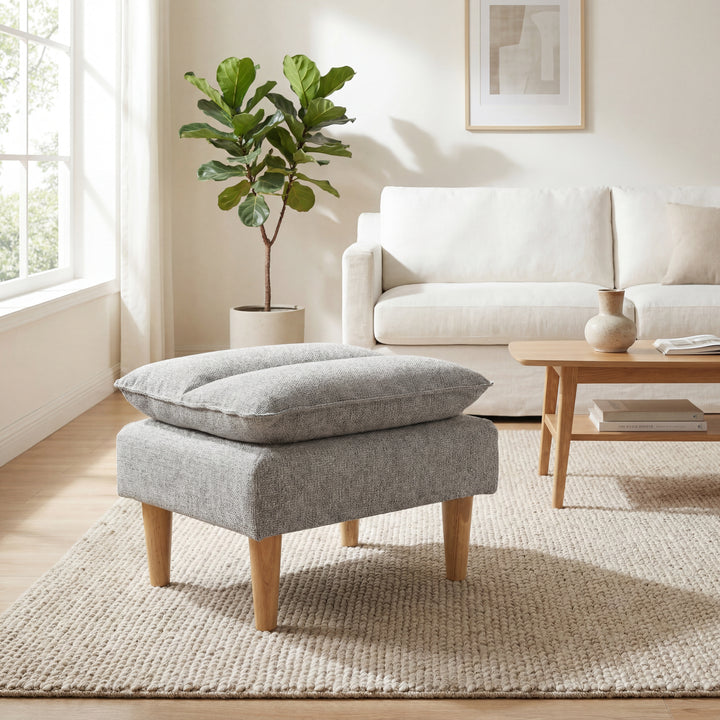 Celine Rest Chenille Effect Light Grey Footstool