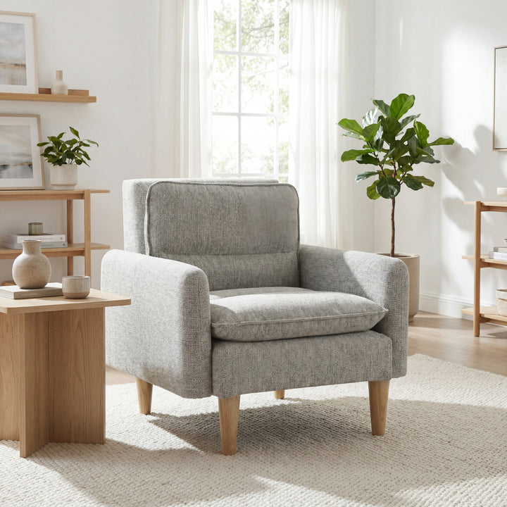 Celine Rest Chenille Effect Natural Armchair