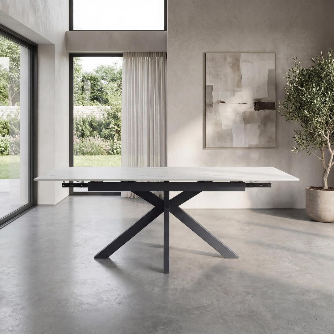 Avella 1.8m Extending Ivory Dining Table