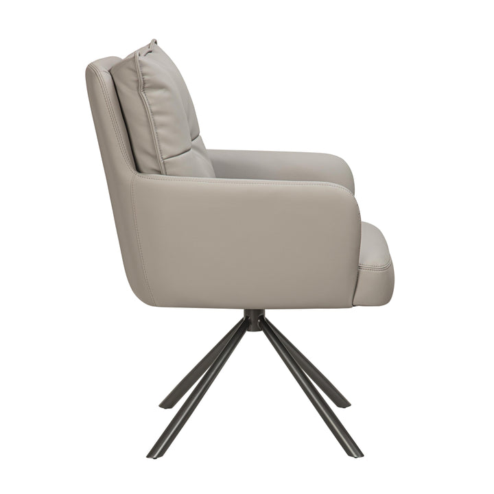 Levanne Leather Effect Latte Dining Chair