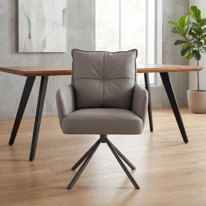 Levanne Leather Effect Latte Dining Chair