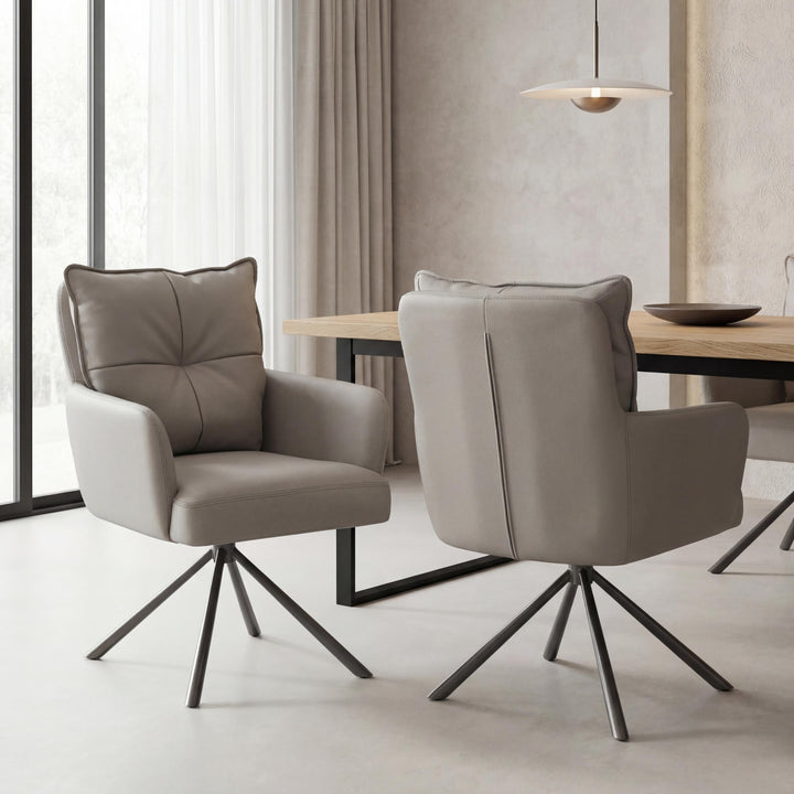 Levanne Leather Effect Latte Dining Chair