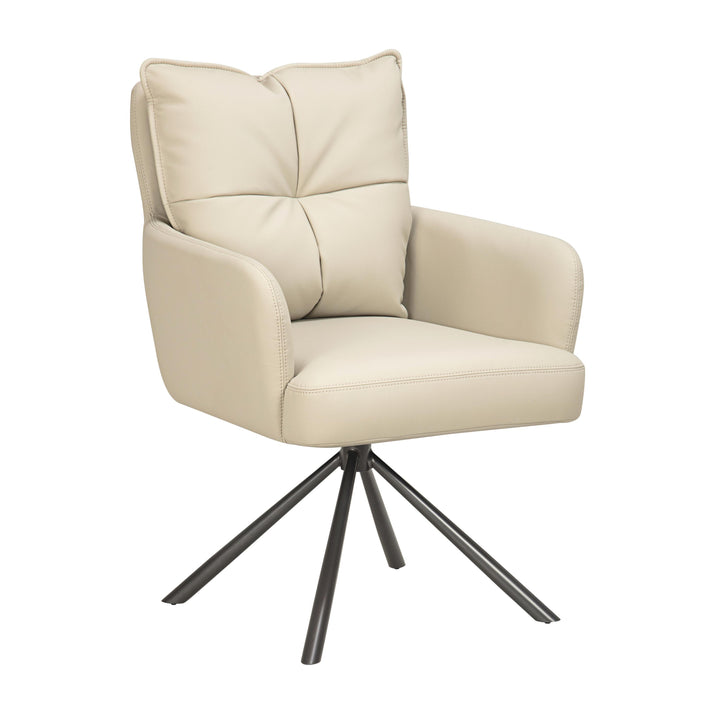 Levanne Leather Effect Taupe Dining Chair