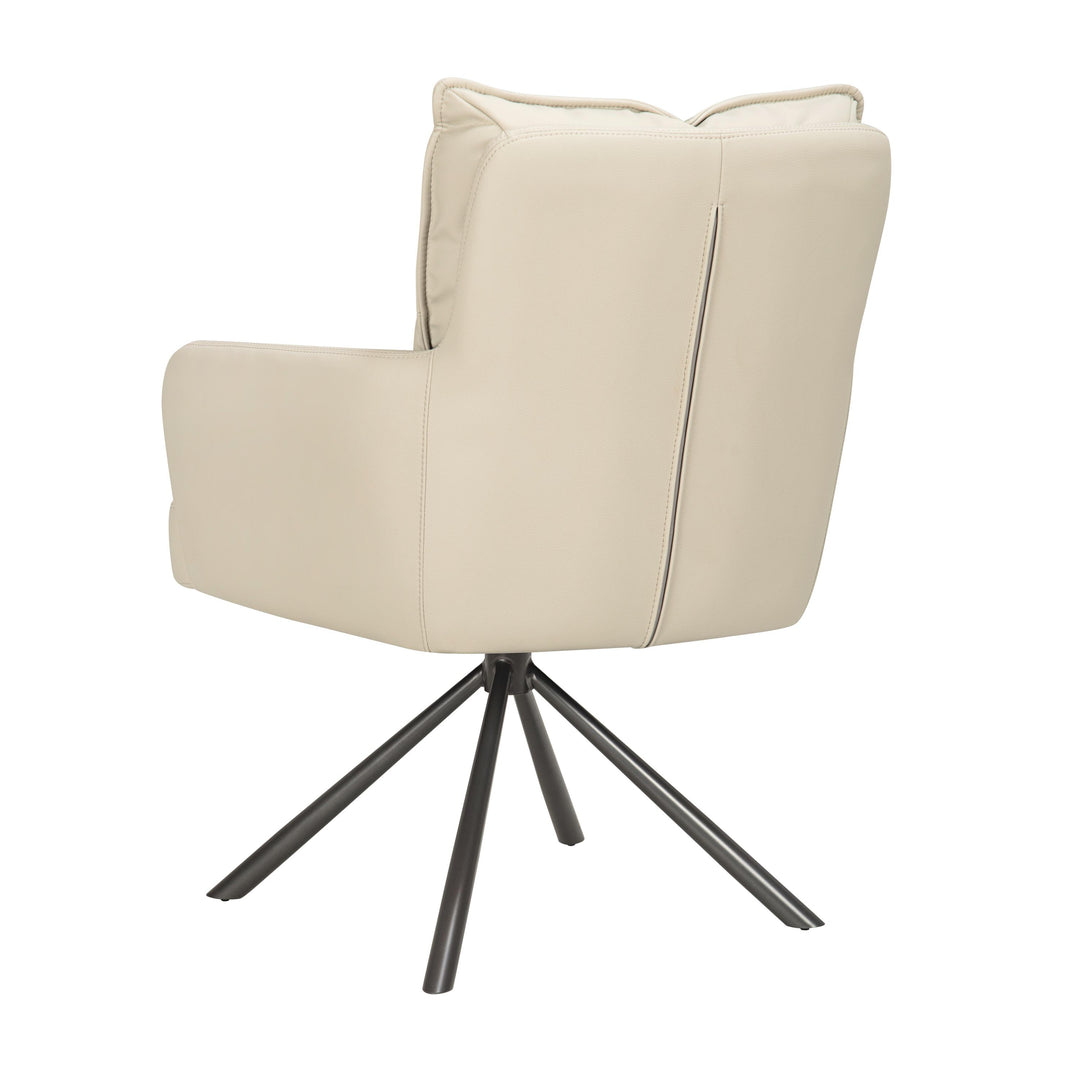 Levanne Leather Effect Taupe Dining Chair