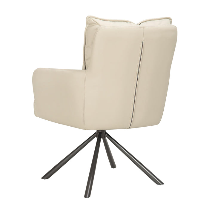Levanne Leather Effect Taupe Dining Chair