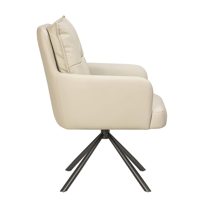 Levanne Leather Effect Taupe Dining Chair