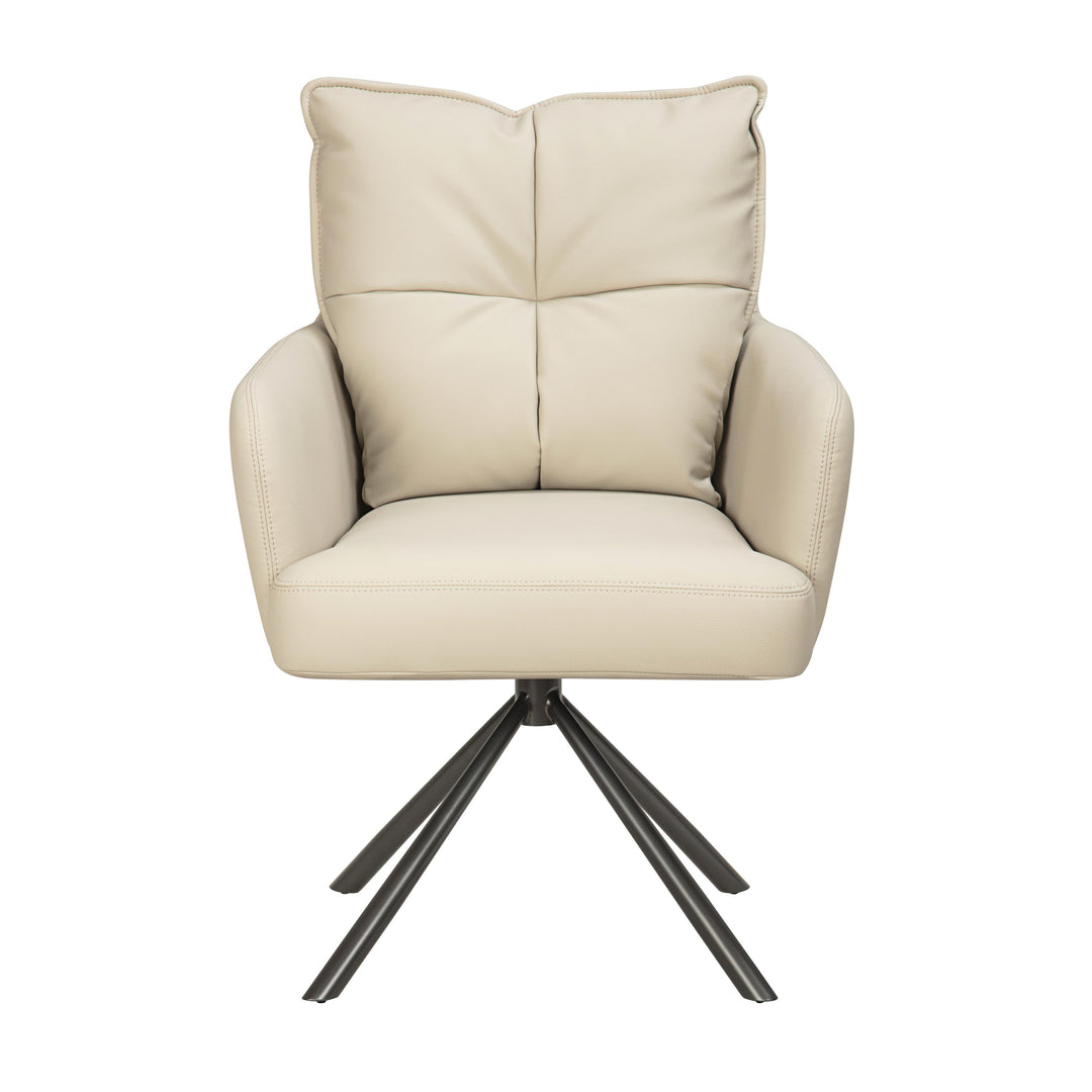 Levanne Leather Effect Taupe Dining Chair