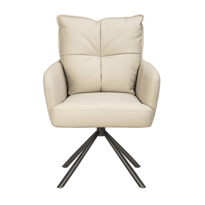 Levanne Leather Effect Taupe Dining Chair