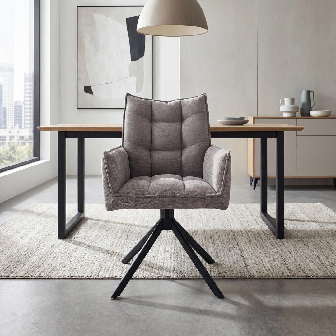 Vela Tweed Mocha Dining Chair