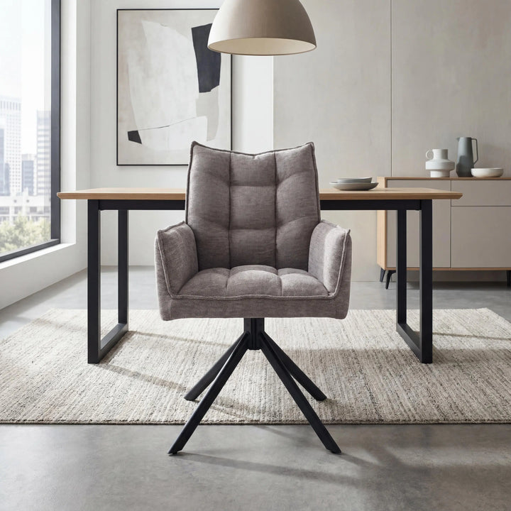 Vela Tweed Mocha Dining Chair