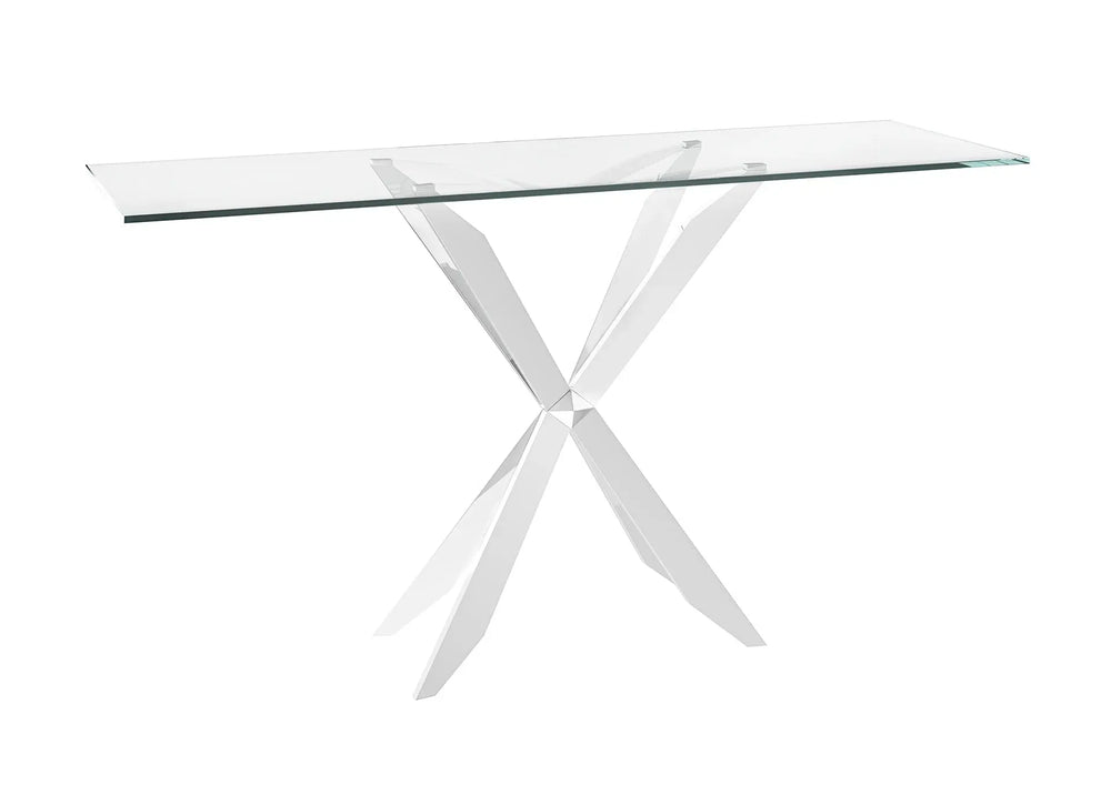Gianella Clear Glass Console Table Torelli