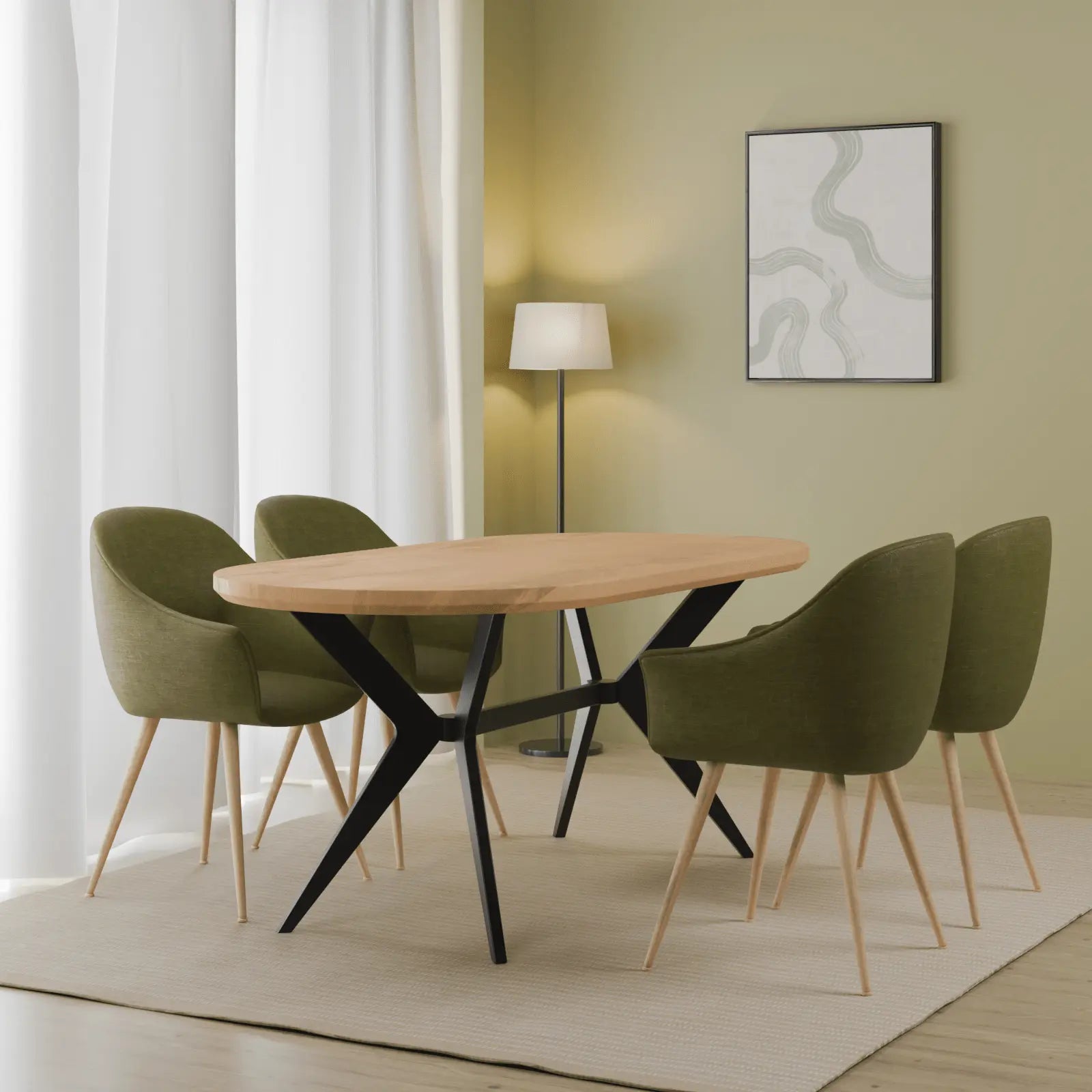 Indira Luxe Blake Mango Wood Dining Table - DINING TABLE NJ Home Interiors