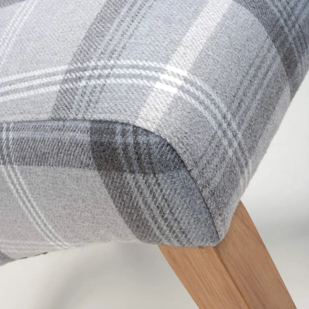 Karta Scroll Back Check Grey Dining Chair - NJ Home Interiors