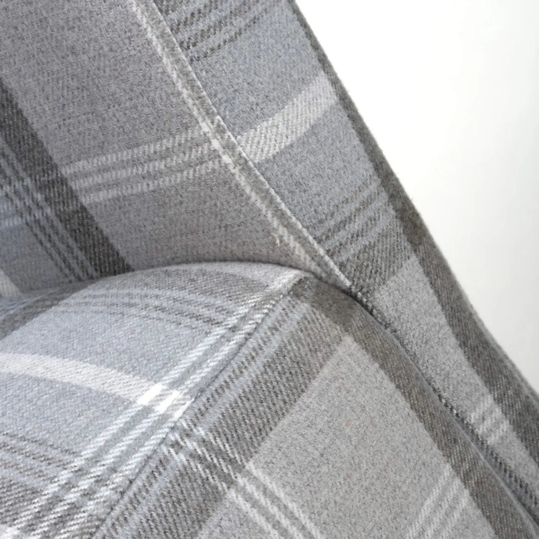 Karta Scroll Back Check Grey Dining Chair - NJ Home Interiors