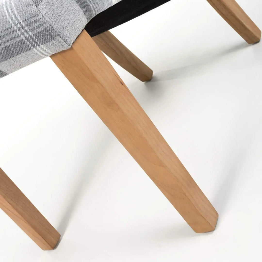 Karta Scroll Back Check Grey Dining Chair - NJ Home Interiors