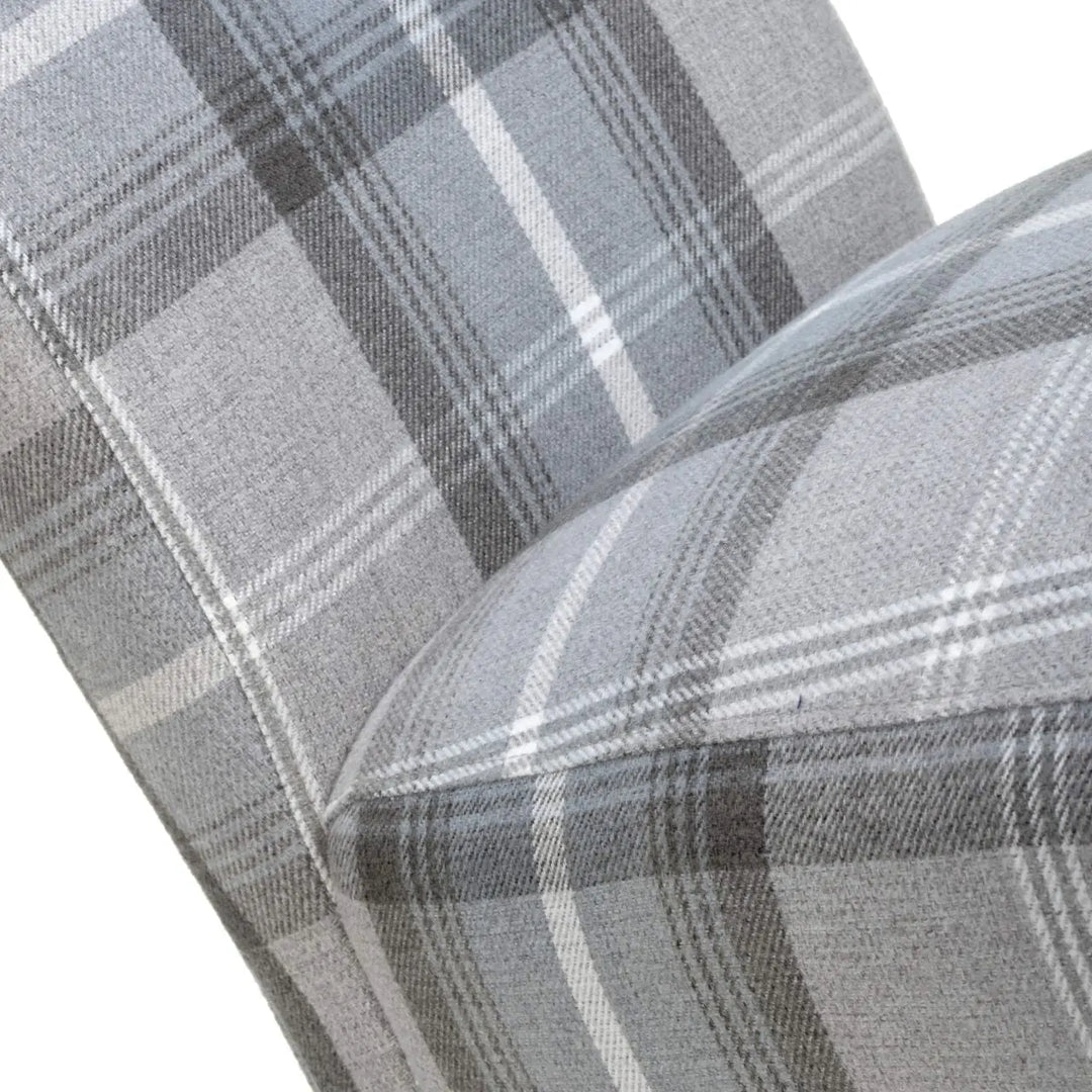 Karta Scroll Back Check Grey Dining Chair - NJ Home Interiors