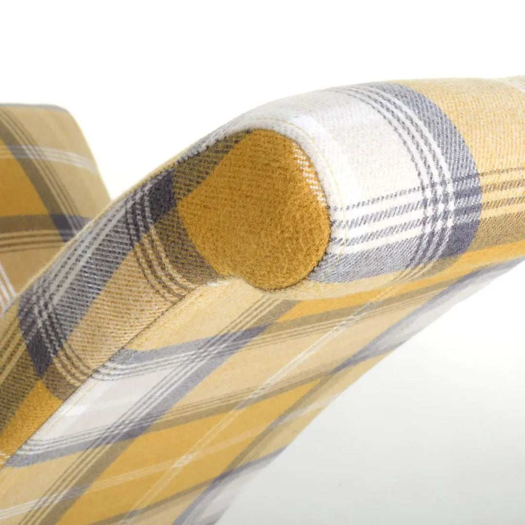 Karta Scroll Back Check Yellow Dining Chair - NJ Home Interiors