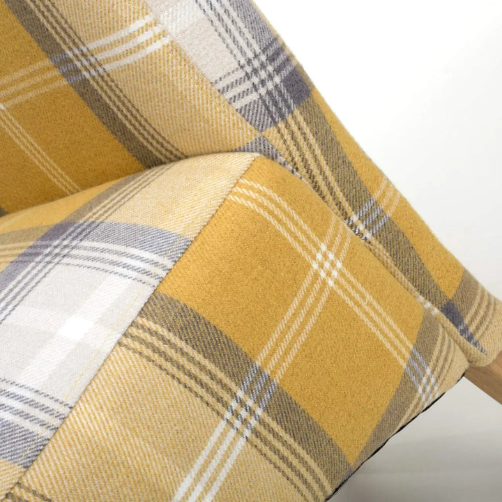 Karta Scroll Back Check Yellow Dining Chair - NJ Home Interiors